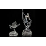 Two Pieces of Art Glass to include a lovely Art Deco figure of a female 11'' tall, and a French open