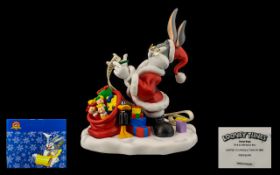 Looney Tunes by Warner Bros Limited Edition Porcelain Figure 'Santa Bugs'. In as new condition, with