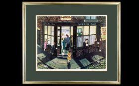 Tom Dodson Signed Limited Edition Print 'The Chippy' No. 147/850. Mounted and framed behind glass