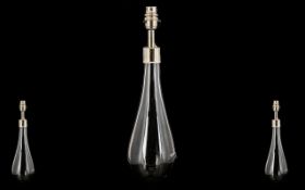 Waterford Crystal Small Smoke Lamp 'Novus' Made in Ireland. Approx 17'' 43 cm tall, smoke coloured