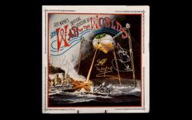 Very Rare 'War of the Worlds' LP Inset Sleeve Signed by Four Legends. Rare item and a must for music