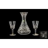 Waterford Lead Crystal Signed 3 Piece Wine & Carafe Set. Lismore design. Still with original