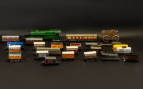 Model Railway Interest. Collection of tin plate and Plastic carriages and engines, play worn