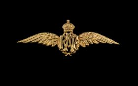 Royal Air Force 9ct Gold Sweetheart Brooch. Full Hallmark for 9.375 Gold. Hallmark London 1956. 3.