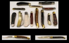 An Excellent Collection of Assorted Good Quality Pocket Pen Knives - some lock, various sizes and