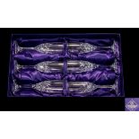 Edinburgh Crystal champagne Flutes. Boxed set of 6 champagne flutes, each glass 8 1/4 inches high,