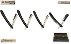 A Superb Collection of Early 20th Century Straight Razors ( 4 ) In Total. Comprises 1/ E.M.Dickenson