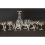 Collection of Glassware to include six Babycham glasses; a large cut glass decanter with a