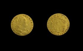 George III - 22ct Gold Full Guinea - Date 1774. E.