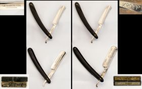 Antique and Early 20th Century Collection of Razors of Good Quality Straight Razors ( 4 ) In