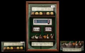 Golf Interest - Golf Society Display Case. Wooden display case complete with vintage golf balls, the