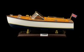 Vintage Model Of Italian Motor Boat. Nicely modeled on the Typical Italian Vintage speed boat