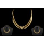 Ladies 9ct Gold Attractive Necklace In the Egyptian Design, Features a Concealed Clasp,