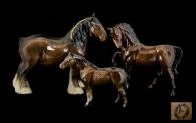 Collection of Beswick Horse Figures (3) in total comprising, Large Shire Mare model number 818,