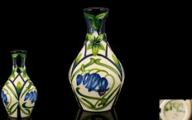 Moorcroft Modern Tube lined Ovoid Shaped Vase of Pleasing Proportions ' Otley Chevin ' Bluebells