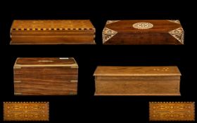 A Collection of Four Early 20thC Wooden Hinged Boxes to include 2 cigar boxes and two glove boxes,