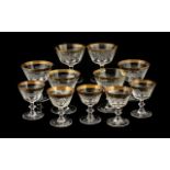 A Collection Of Bohemian Glass To Include Six Large Champagne And A Further Six Smaller Glasses. All