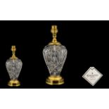 Waterford Crystal Superb Quality Kilkenny Accent Table Lamp with brass top and base. Made in the