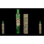 Roger & Gallet Perfume Bottle. Antique perfume bottle in green glass in original Art Nouveau case, 8