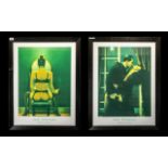 Two Framed and Glazed Modern Prints by Jack Vettrino titled 'Mirror Mirror' and 'Night Geometry'.