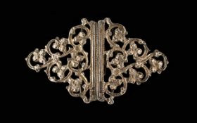 Silver Nurses Buckle. Early 20th century Hall Marked London silver nurses buckle, in floral form,