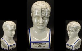 Phrenology Head. by L.N Fowler, of large proportions, stands at 12 inches high, please see