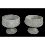 Two Acanthus Urns - two large acanthus u