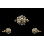 Ladies 9ct Gold Diamond Set Cluster Ring