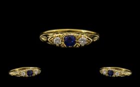 18ct Gold - Attractive Diamond and Sapph