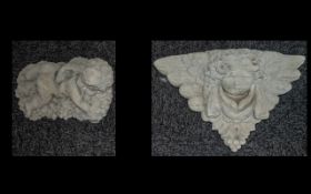 Pair of Stone Cherub's - small cherub ly