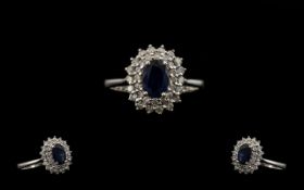 18ct White Gold - Attractive Sapphire an