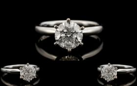 Ladies Superb 14ct White Gold Single Sto