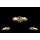 9ct Gold Single Stone Diamond Set Ring -