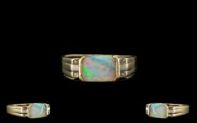 18ct Gold Attractive Opal and Diamond Se