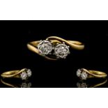 18ct Gold and Platinum Set 2 Stone Diamo