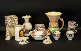 A Box of Assorted Pottery including a St