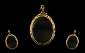 Victorian Period Nice Quality Large and Impressive Rose Gold Oval Shaped Two Sided Locket / Pendant