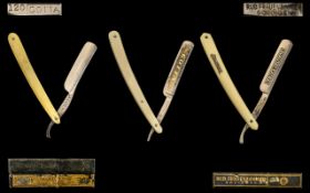 Antique Period Excellent of Straight Razors All of Superior Quality ( 3 ) In Total. Comprises 1/ The