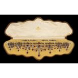Victorian Period Magnificent & Attractive 18ct White Gold Burmese Ruby & Diamond Set Fringe