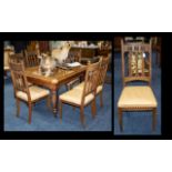 Six Arts & Crafts Oak Dining Chairs by Thomas Turner.