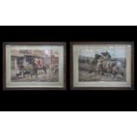 A Pair of Large Framed Coloured Prints titled 'The Jolly Huntsman' and 'Whoa Steady' ,