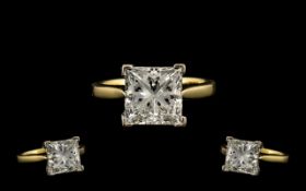Stunning Quality 18ct Gold and Attractive Single Stone Diamond Ring Yellow and White Gold - marked