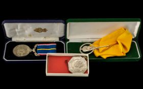 National Service Medal in fitted case,