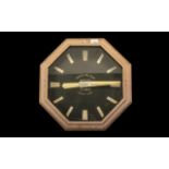 Large Art Deco Cinema Wall Clock, Octagonal Shaped Painted Metal Wall Clock,