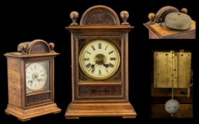 Lorenz Furtwangler Sohne German 19thC Walnut Cased Bell Top Mantel Clock.