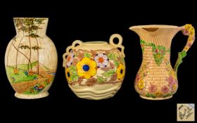 A Small Collection of 1930's Pottery to include an Art Deco Arthur Wood 'Walled Garden' Pattern