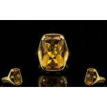 14ct Yellow Gold - Superb and Attractive Single Stone Citrine Set Dress Ring, Marked 585 14ct to