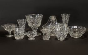 Large Collection of Cut Glass Centrepieces & Vases to include an attractive large cut glass