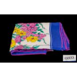 Vintage Gucci Silk Scarf. Stunning floral silk scarf 34" square.