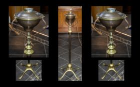 W A Benson Superb Floor Standing Arts and Crafts Copper and Brass Telescopic Standard OIl Lamp c